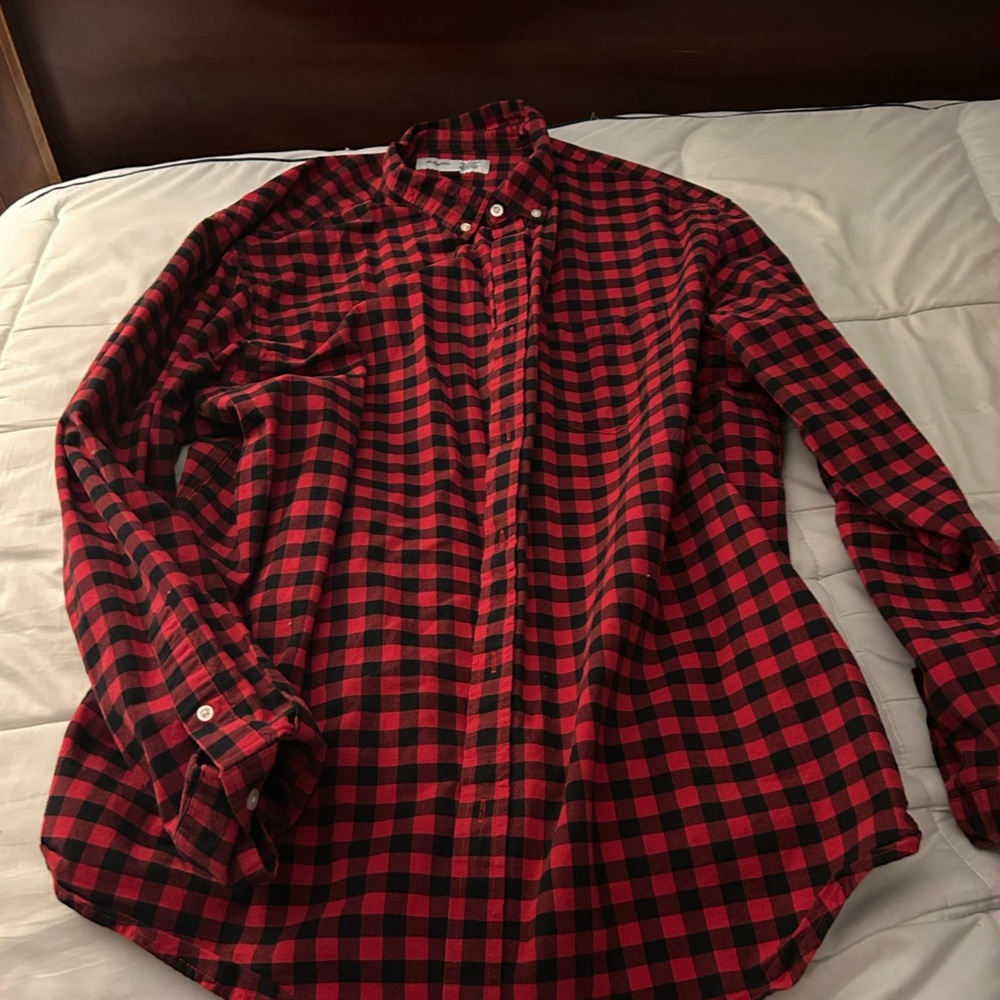 Red and Black Checkered Men's Shirt old navy xxxl Tall